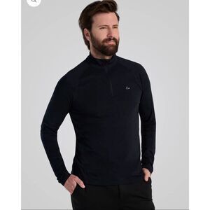 Paradox Black 1/4 Zip Merino Wool Long Sleeve Shirt XL
